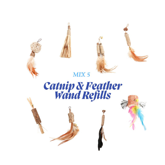 Cat Catnip & Feather Wand Refills Set